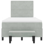 Bäddfjäder med madrass Ljusgrå 120 x 200 cm Sammet