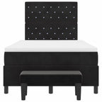 Bäddfjäder med madrass med huvudgavel Svart 120 x 200 cm Sammet