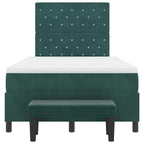 Bäddfjäder med madrass Mörkgrön 120 x 200 cm Sammet