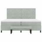 Bäddfjäder med madrass Ljusgrå 200 x 200 cm Sammet