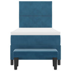 Bäddfjäder med madrass Mörkblå 90 x 190 cm Sammet