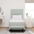 Bäddfjäder med madrass Ljusgrå 100 x 200 cm Sammet