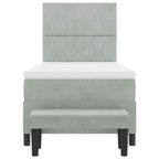 Bäddfjäder med madrass Ljusgrå 100 x 200 cm Sammet