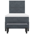 Bäddfjäder med madrass Mörkgrå 100 x 200 cm Sammet