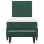 Bäddfjäder med madrass Mörkgrön 100 x 200 cm Sammet