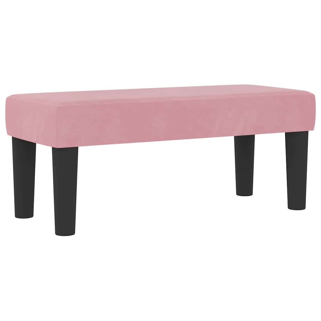 Bäddfjäder med madrass med huvudgavel Rosa 100 x 200 cm Sammet