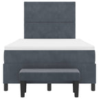 Bäddfjäder med madrass Mörkgrå 120 x 190 cm Sammet