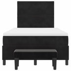 Bäddfjäder med madrass med huvudgavel Svart 120 x 190 cm Sammet