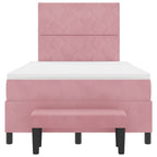 Bäddfjäder med madrass med huvudgavel Rosa 120 x 190 cm Sammet