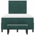 Bäddfjäder med madrass Mörkgrön 120 x 200 cm Sammet