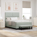 Bäddfjäder med madrass Ljusgrå 140 x 200 cm Sammet