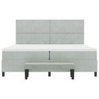 Bäddfjäder med madrass Ljusgrå 200 x 200 cm Sammet