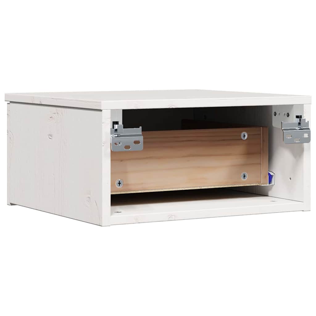Sylvano - Sängbord med låda Vit 37 x 35 x 18.5 cm Massiv furu