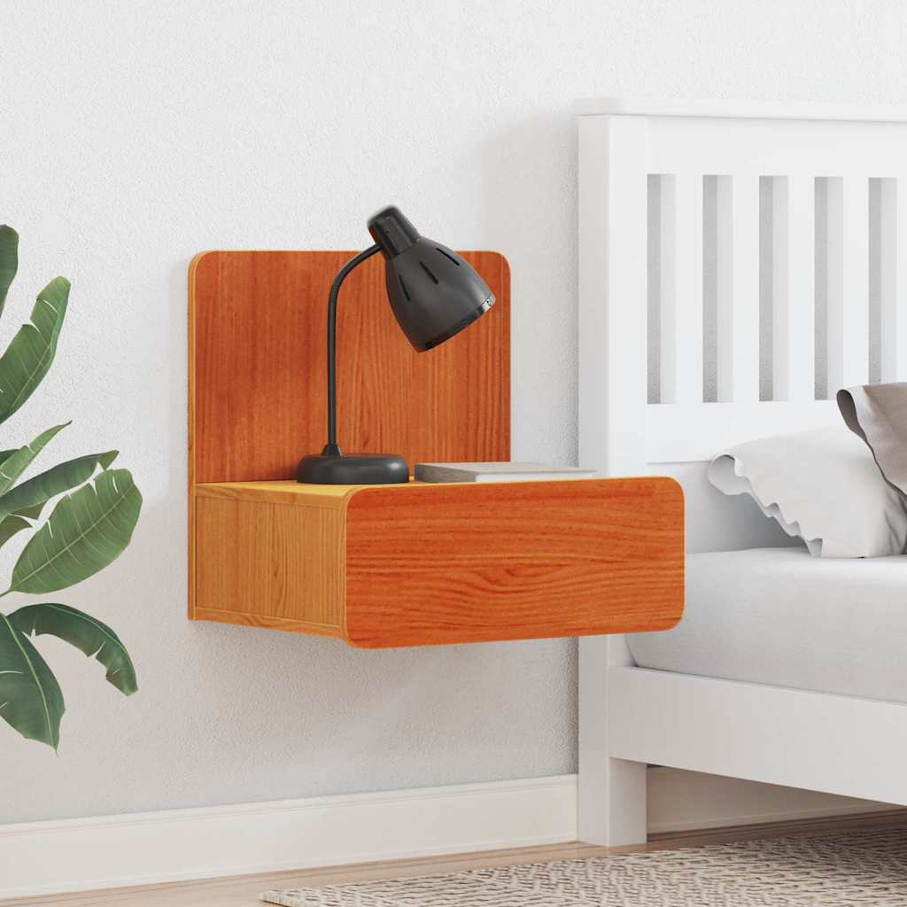 Corvesso - Sängbord med låda Vaxbrun 44 x 32.5 x 40 cm Massiv furu