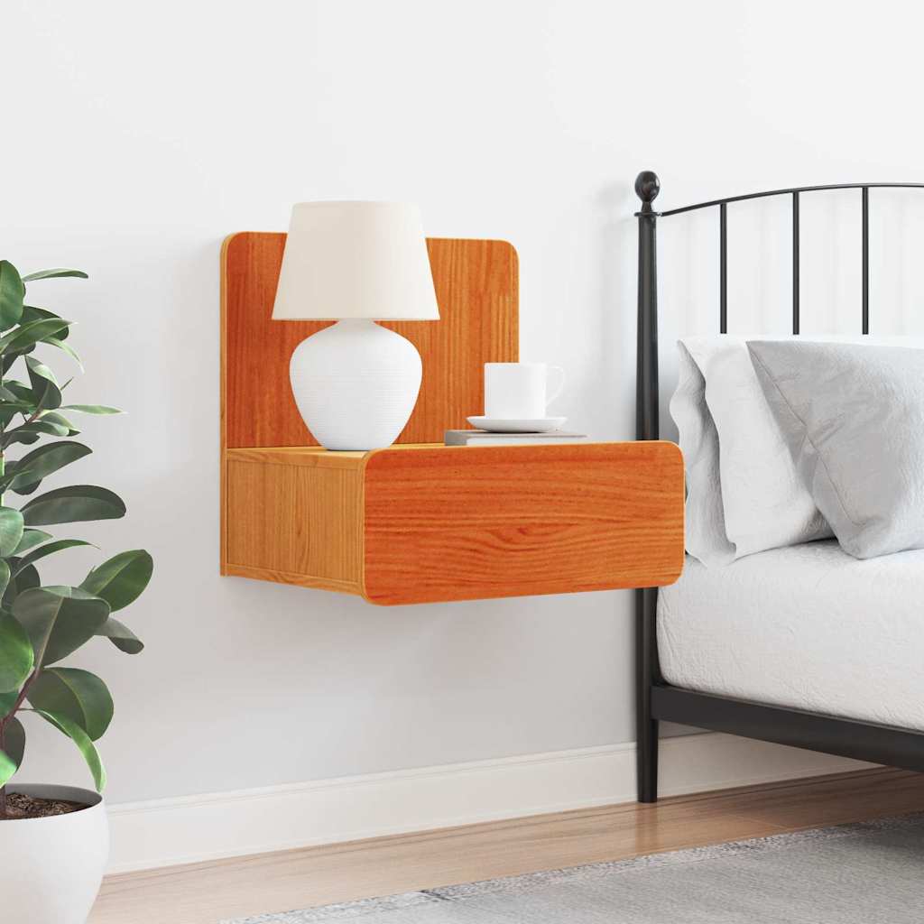 Corvesso - Sängbord med låda Vaxbrun 44 x 32.5 x 40 cm Massiv furu