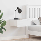 Tavroli - Sängbord med låda Vit 39 x 34 x 16.5 cm Massiv furu