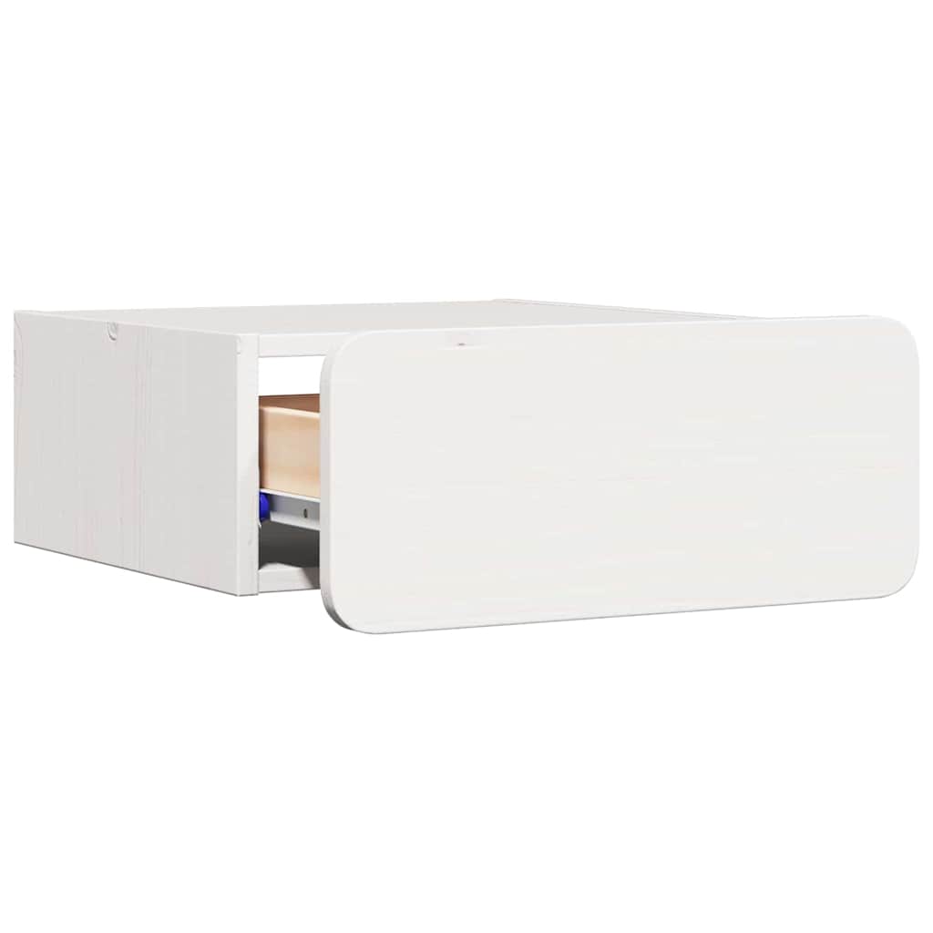 Tavroli - Sängbord med låda Vit 39 x 34 x 16.5 cm Massiv furu