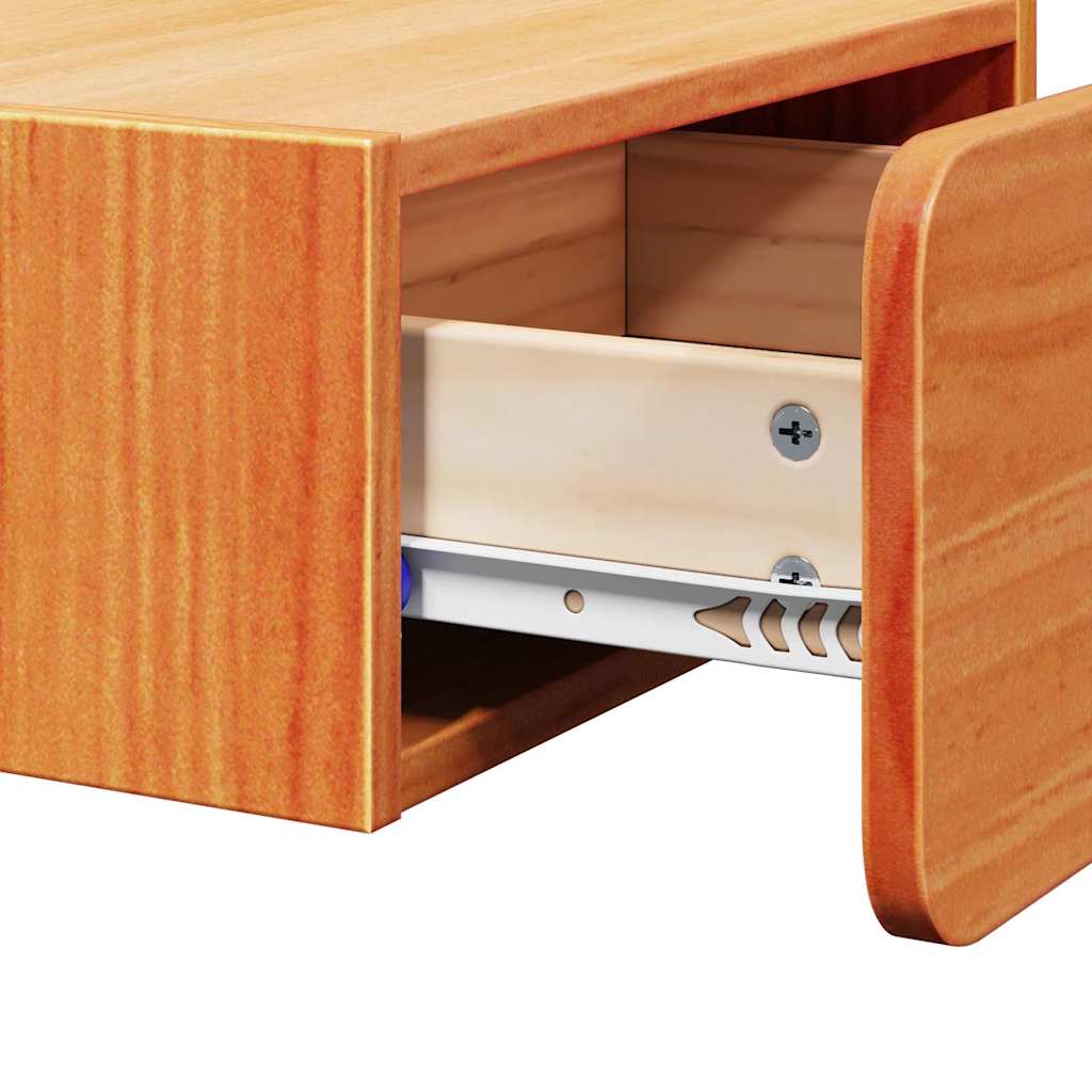 Zorvento - Sängbord med låda Vaxbrun 39 x 34 x 16.5 cm Massiv furu