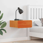 Zorvento - Sängbord med låda Vaxbrun 39 x 34 x 16.5 cm Massiv furu