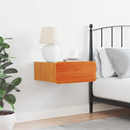 Zorvento - Sängbord med låda Vaxbrun 39 x 34 x 16.5 cm Massiv furu