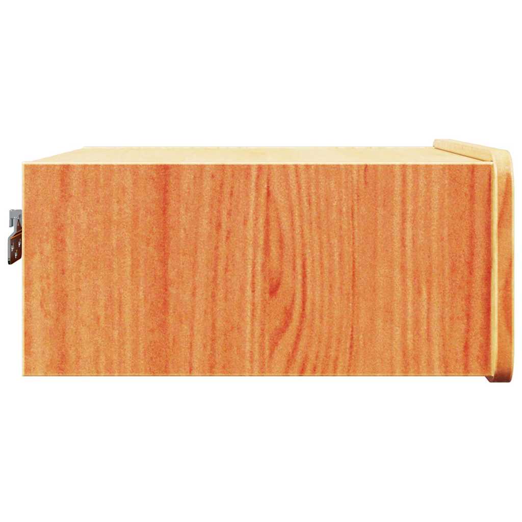 Zorvento - Sängbord med låda Vaxbrun 39 x 34 x 16.5 cm Massiv furu