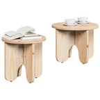 Zolvaron - Kaffeebord 2 pcs Naturfärg 39.5 x 39.5 x 30 cm Massivt tallträ