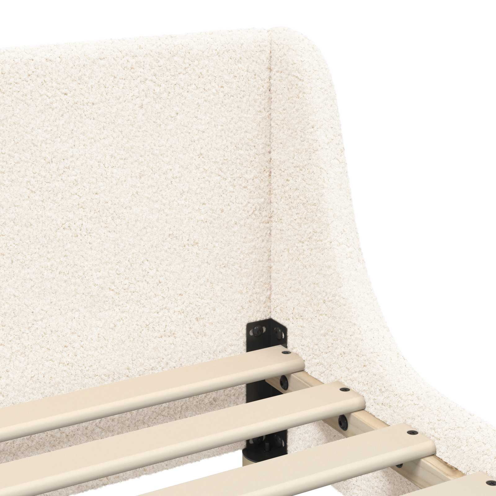 Barnsängram med sänggavel Kräm 80 x 160 cm Sjöfåls tyg