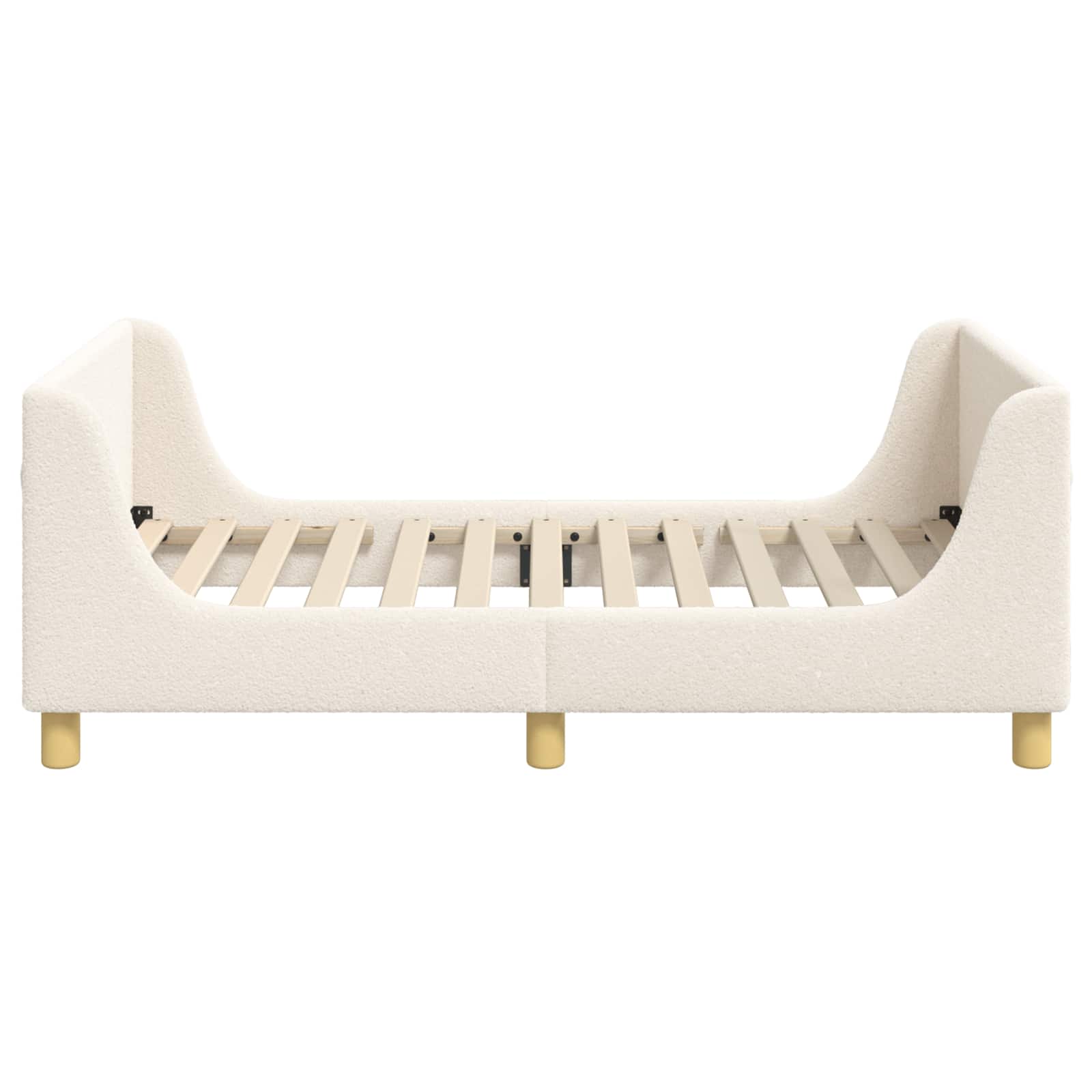 Barnsängram med sänggavel Kräm 80 x 160 cm Sjöfåls tyg