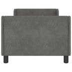 Barnsängram med sänggavel Mörkgrå 80 x 160 cm Sammet