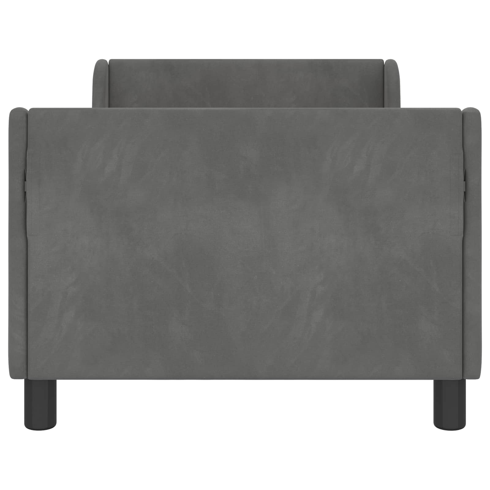 Barnsängram med sänggavel Mörkgrå 80 x 160 cm Sammet