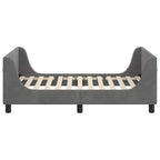 Barnsängram med sänggavel Mörkgrå 80 x 160 cm Sammet