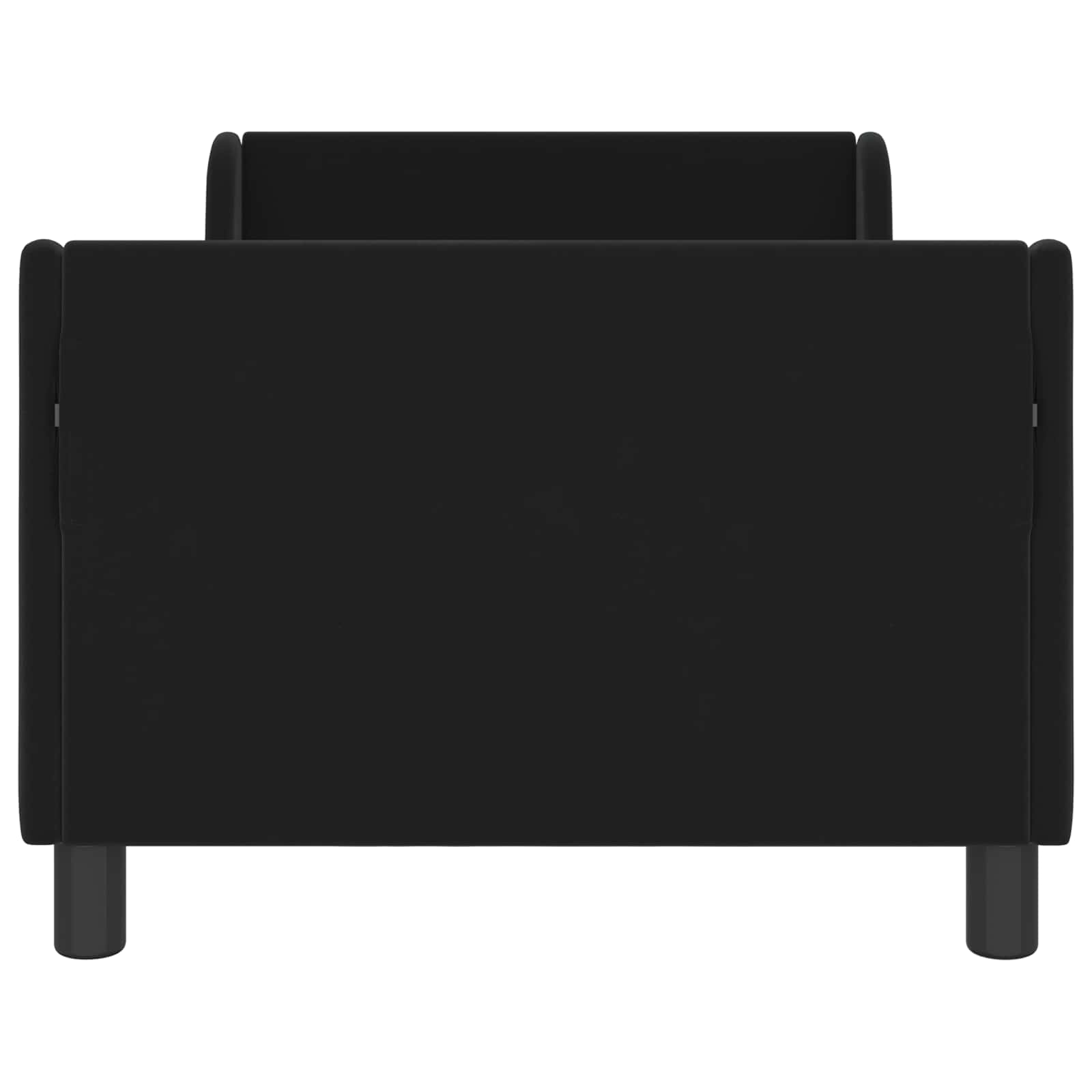 Barnsängram med sänggavel Svart 80 x 160 cm Sammet