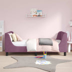 Barnsängram med sänggavel Lila 80 x 160 cm Sammet