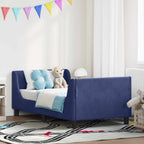 Barnsängram med sänggavel Polisblå 80 x 160 cm Sammet