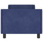 Barnsängram med sänggavel Polisblå 80 x 160 cm Sammet