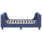 Barnsängram med sänggavel Polisblå 80 x 160 cm Sammet