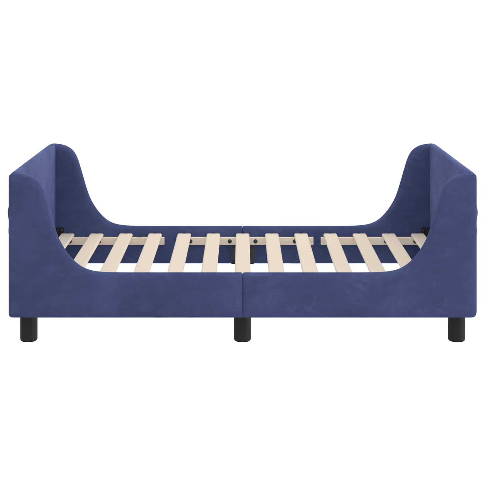 Barnsängram med sänggavel Polisblå 80 x 160 cm Sammet