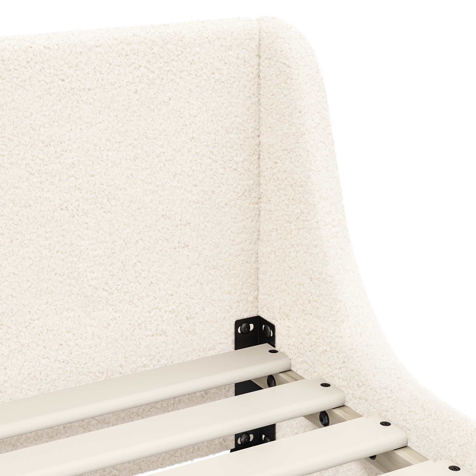 Barnsängram med sänggavel Kräm 80 x 200 cm Sjöfåls tyg