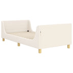 Barnsängram med sänggavel Kräm 80 x 200 cm Sjöfåls tyg