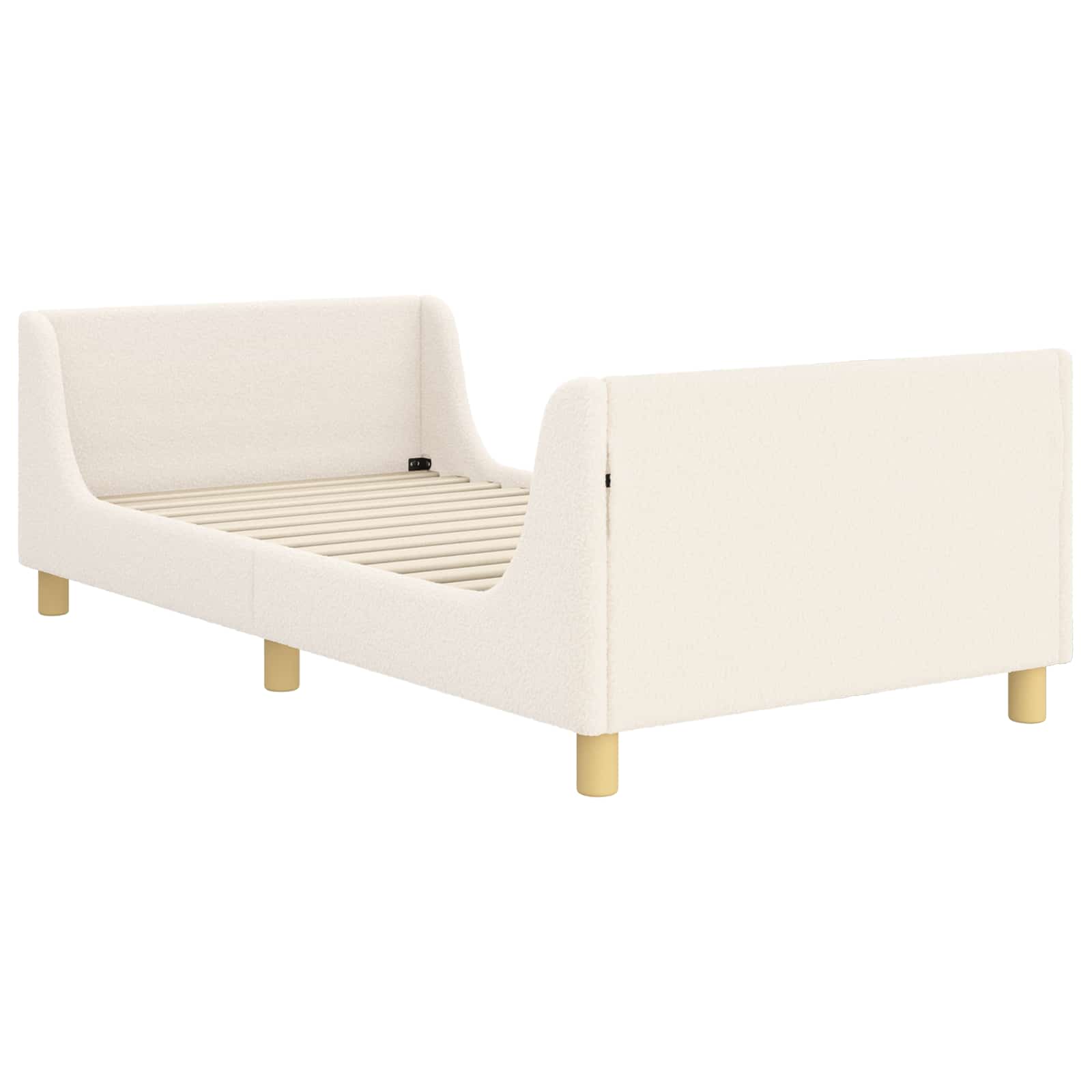 Barnsängram med sänggavel Kräm 80 x 200 cm Sjöfåls tyg