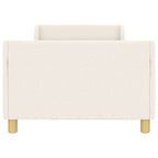 Barnsängram med sänggavel Kräm 80 x 200 cm Sjöfåls tyg