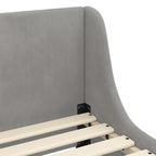 Barnsängram med sänggavel Ljusgrå 80 x 200 cm Sammet