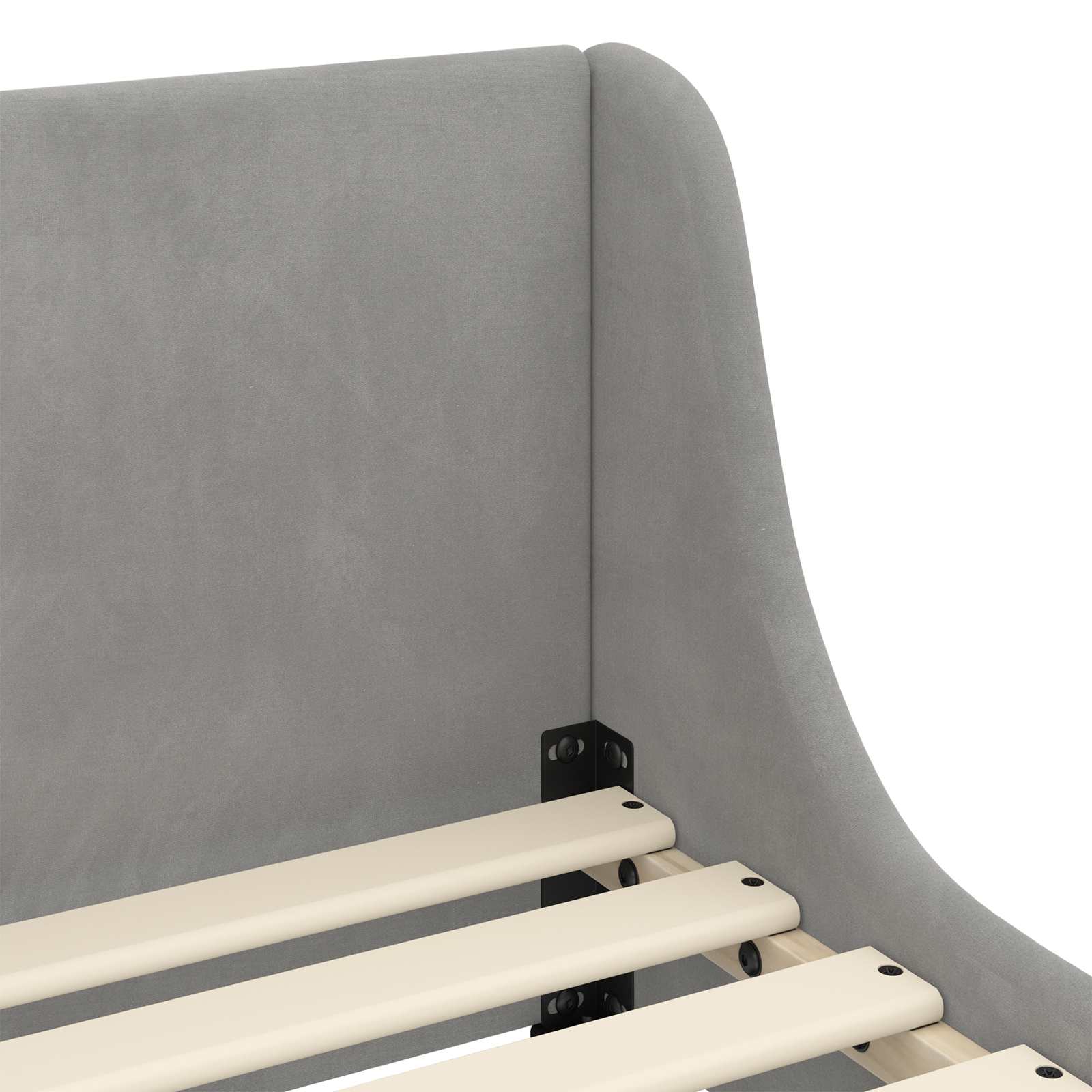 Barnsängram med sänggavel Ljusgrå 80 x 200 cm Sammet