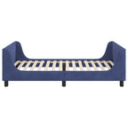 Barnsängram med sänggavel Polisblå 80 x 200 cm Sammet