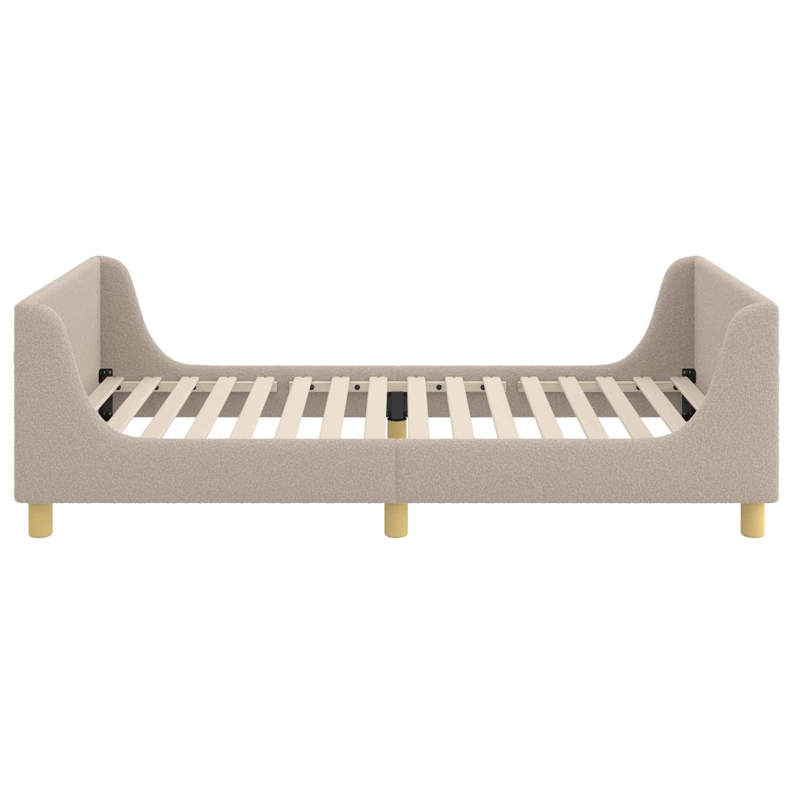 Barnsängram med sänggavel Ljusgrå 90 x 190 cm Sjöfåls tyg