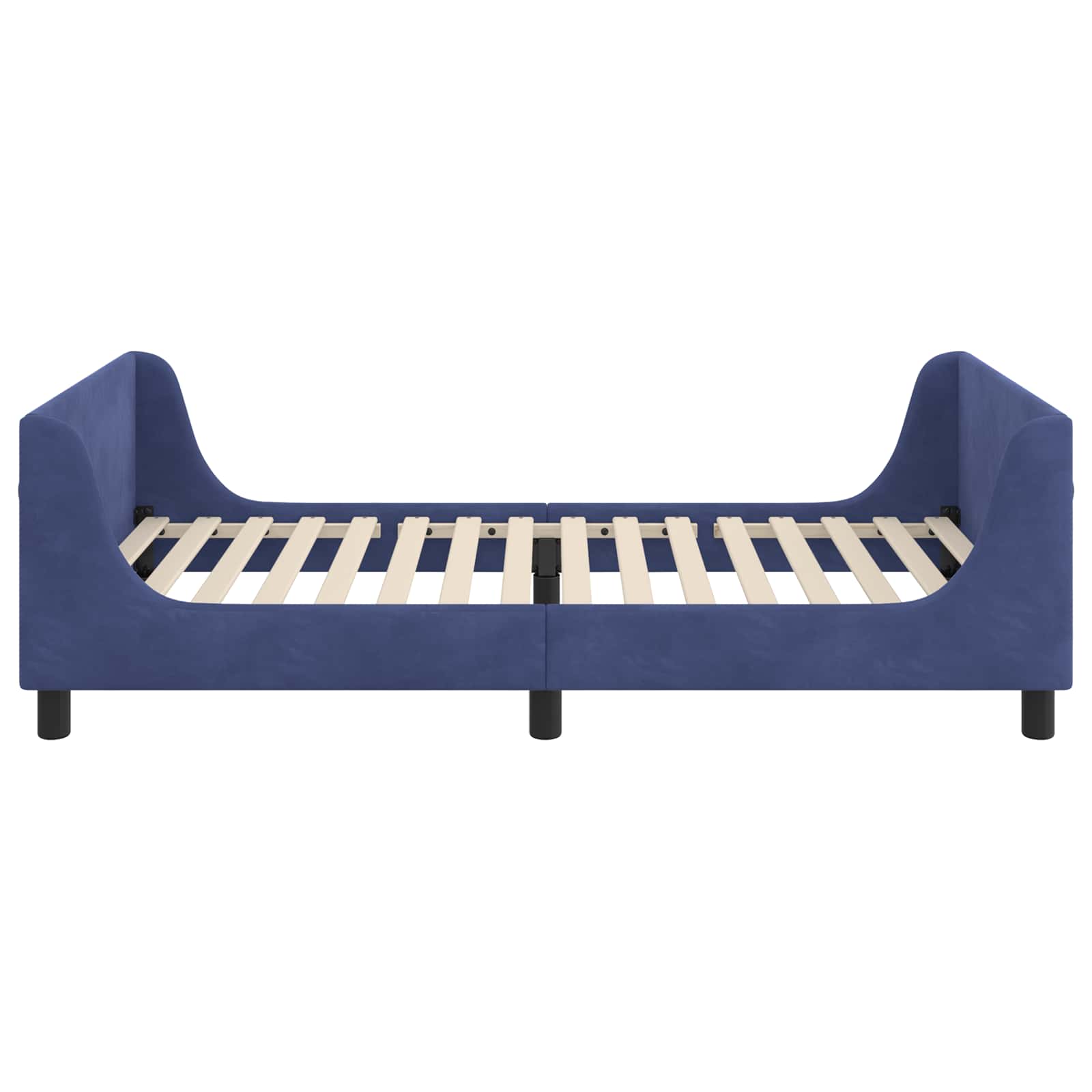 Barnsängram med sänggavel Polisblå 90 x 190 cm Sammet