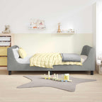 Barnsängram med sänggavel Ljusgrå 90 x 200 cm Sammet