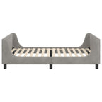 Barnsängram med sänggavel Ljusgrå 90 x 200 cm Sammet