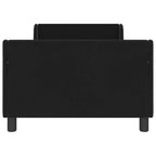 Barnsängram med sänggavel Svart 90 x 200 cm Sammet