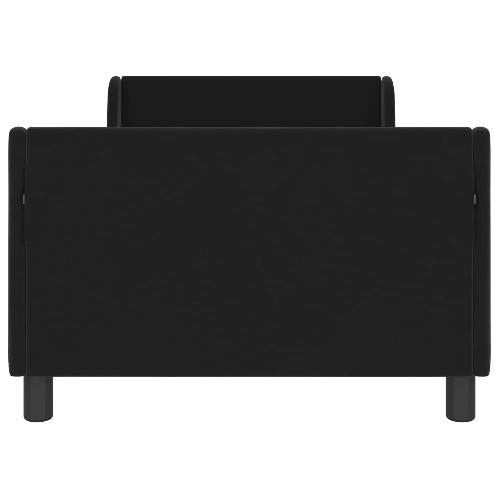 Barnsängram med sänggavel Svart 90 x 200 cm Sammet